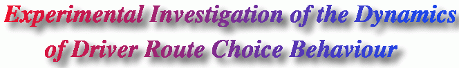Experimental Investigation of the Dynamics of Driver Route Choice Behaviour